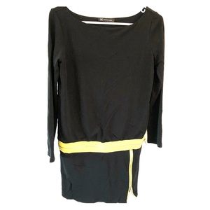 Inc Mod Retro Black Neon Yellow Dress